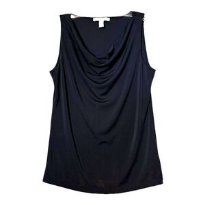 Lark & Ro Women Black Sleeveless Blouse S Packable Travel Workwear Business Date